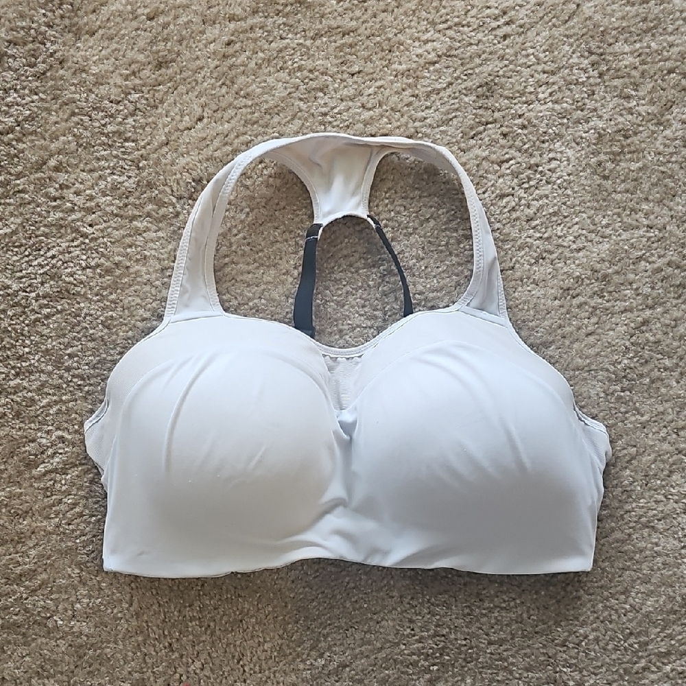 Nike Womens Alpha High Support Sports Bra White Black Large